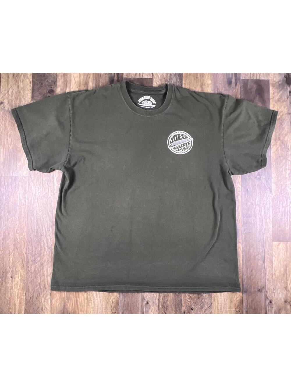 Joe's Surf Shop Green California Surf Graphic Cotton Short Sleeve T-Shirt Boxy